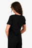Balmain Black/Gold Cotton Logo Button Detail T-Shirt Size XS