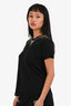 Maje Black/ Metallic Sequin Collar T-Shirt Size 1