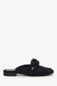Pre-Loved Chanel™ Black Crystal Embellished Braid Detailed Mules Size 38.5 (As Is)