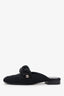 Pre-Loved Chanel™ Black Crystal Embellished Braid Detailed Mules Size 38.5 (As Is)