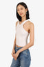 Jonathan Simkhai White Ribbed Knit Asymmetrical Tank Top Size M