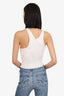 Jonathan Simkhai White Ribbed Knit Asymmetrical Tank Top Size M