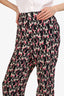 Gucci Black/Pink Silk Bulldog Print Trousers Size 42