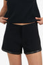 Rag & Bone Black Leather Trimmed Mini Shorts Size 0