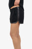 Rag & Bone Black Leather Trimmed Mini Shorts Size 0