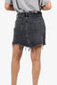 Alexander Wang Black Denim Distressed Mini Skirt Size 25