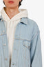 Balenciaga Light Blue Denim Oversized Jacket Size 46 Mens