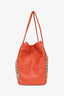 Burberry Beige/Orange Leather/Coated Canvas Shoulder Bag