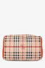 Burberry Beige/Orange Leather/Coated Canvas Shoulder Bag