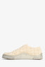 Pre-Loved Chanel™ Cream/Gold Metallic Tweed Lace Up CC Sneakers Size 37.5