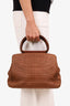 Pre-Loved Chanel™ 2000-02 Brown Woven Straw Raffia Wooden Top Handle Bag