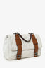 Pre-Loved Chanel™ 2010-11 White/Brown Quilted Calfskin In the Mix Messenger Bag