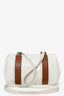 Pre-Loved Chanel™ 2010-11 White/Brown Quilted Calfskin In the Mix Messenger Bag