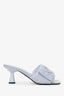 Prada Fiordaliso Logo Plaque Nappa Soft Sandals Size 37.5