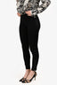 Burberry London Black Satin Side Panel Leggings Size 2