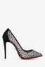 Christian Louboutin Suede/Mesh Crystal Heels Size 37