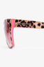 Dolce & Gabbana Brown Leopard Printed/Pink Oversized Sunglasses