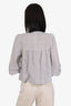 Smythe Black/White Striped Puff Sleeve Blouse Size S