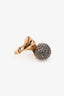 Christian Dior Gold Tone/Black Lip/Crystal Ball Ring Size L (As Is)