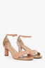 Salvator Ferragamo Nude Patent Leather Strappy Heels Size 7.5