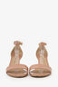 Salvator Ferragamo Nude Patent Leather Strappy Heels Size 7.5