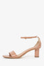 Salvator Ferragamo Nude Patent Leather Strappy Heels Size 7.5