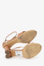 Salvator Ferragamo Nude Patent Leather Strappy Heels Size 7.5