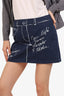 Moschino Navy Graffiti Print Mini Skirt Size 8