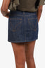 D&G Dolce & Gabbana Dark Blue Denim Aloha Print Mini Skirt Size 28