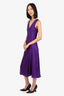 Dries Van Noten Purple V-Neck Sleeveless Dress Size 36