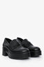 Pre-Loved Chanel™ Black Leather Platform Loafers Size 36.5
