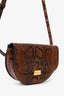 Wandler Brown/Black Croc Embossed Leather Crossbody