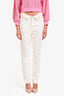 Alexander Wang White Denim 'Unbottoned' Jeans Size 30
