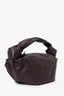 Bottega Veneta Burgundy Leather Double Knot Top Handle Bag