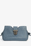 Bottega Veneta Blue Intrecciato Leather 'Roma' Shoulder Bag