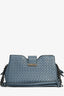 Bottega Veneta Blue Intrecciato Leather 'Roma' Shoulder Bag