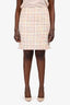 Akris Cream/Multicolour Metallic Tweed Skirt Size 12