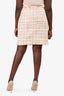 Akris Cream/Multicolour Metallic Tweed Skirt Size 12