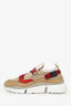 Chloe Beige/Red Suede Sneakers Size 37