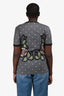 Dolce & Gabbana Grey Polka Dot Rose Print T-Shirt Size 44