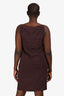 Brunello Cucinelli Brown Virgin Wool Pleated Detail Sleeveless Dress Size L