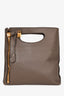 Tom Ford Grey Leather Alix Fold Over Bag