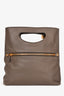 Tom Ford Grey Leather Alix Fold Over Bag