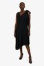 Marni Black Silk Asymmetric Midi Dress Size 46