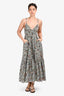 A.L.C. White/Black Floral Print Tiered Maxi Dress Size 2