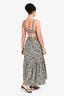 A.L.C. White/Black Floral Print Tiered Maxi Dress Size 2