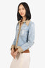 Dolce & Gabbana Blue/Beige Distressed Denim Jacket Size 40