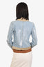 Dolce & Gabbana Blue/Beige Distressed Denim Jacket Size 40