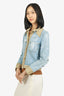 Dolce & Gabbana Blue/Beige Distressed Denim Jacket Size 40