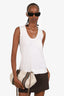 Louis Vuitton White Eyelet Detail Sleeveless Top Size S
